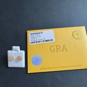 Elegant Sterling Silver with Gold overlay Moissanite Earrings